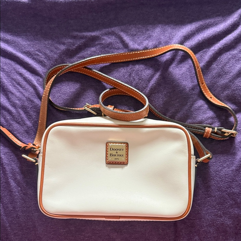 Dooney & Bourke White and Brown Crossbody Bag